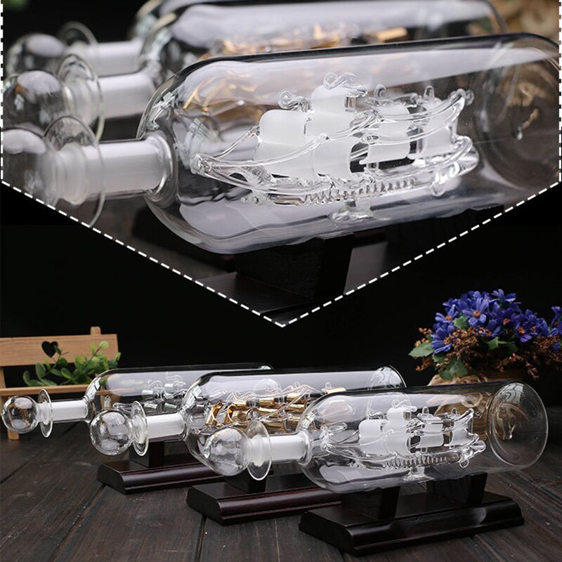 Vintage Ship in a Bottle Glass Boat Home Decor - Image 13