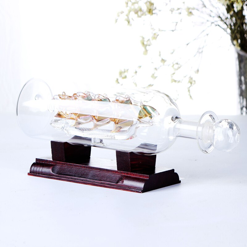 Vintage Ship in a Bottle Glass Boat Home Decor - Image 10