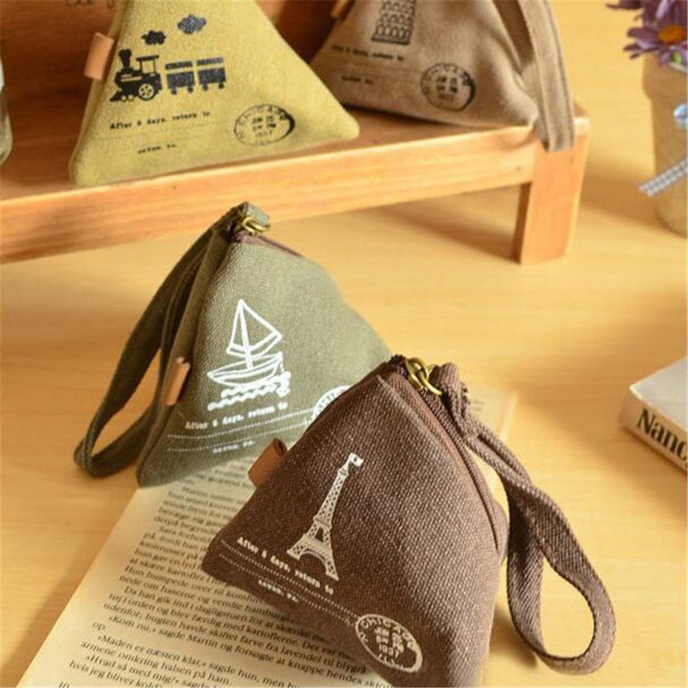 Canvas Triangle Mini Wallet