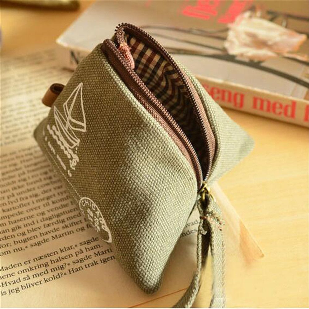 Canvas Triangle Mini Wallet