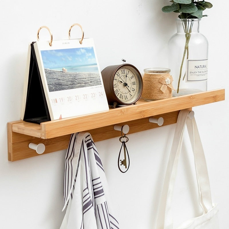 Wall Mounted Wooden Simple Shelf Rack