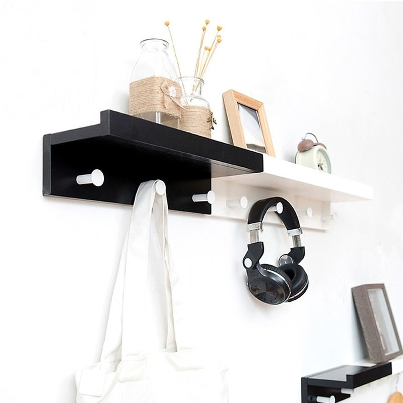 Wall Mounted Wooden Simple Shelf Rack