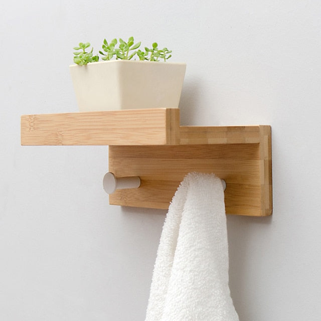 Wall Mounted Wooden Simple Shelf Rack