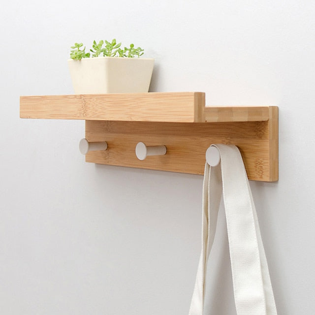 Wall Mounted Wooden Simple Shelf Rack