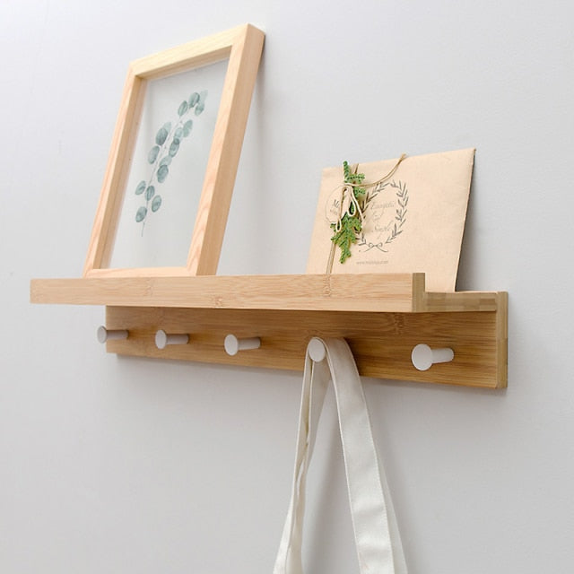 Wall Mounted Wooden Simple Shelf Rack