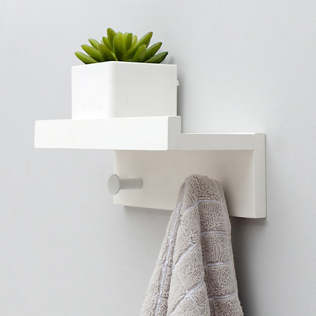 Wall Mounted Wooden Simple Shelf Rack