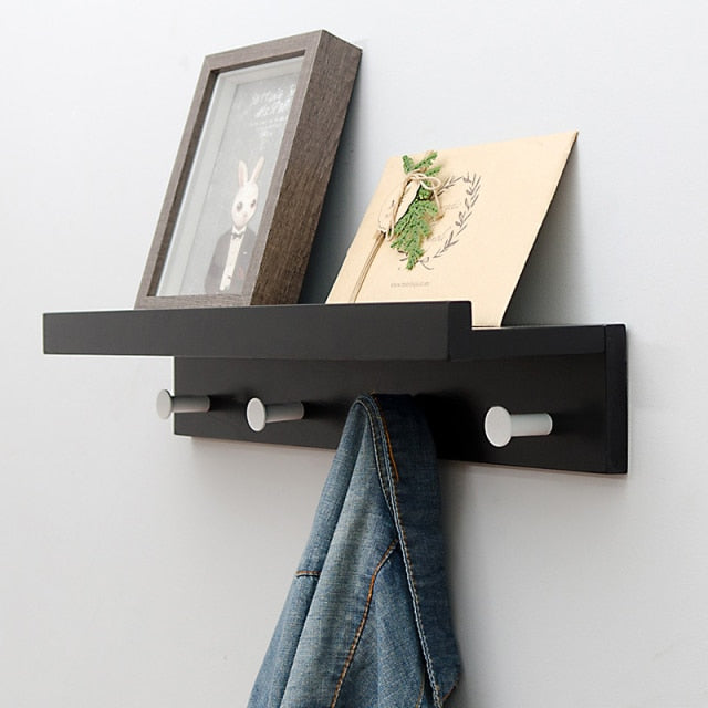 Wall Mounted Wooden Simple Shelf Rack