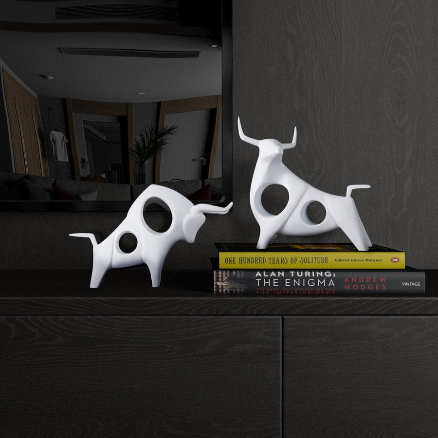 Nordic Style Bull Sculpture Home Decor - Image 3