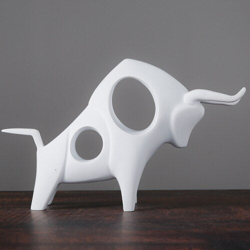 Nordic Style Bull Sculpture Home Decor - Image 8