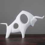 Nordic Style Bull Sculpture Home Decor