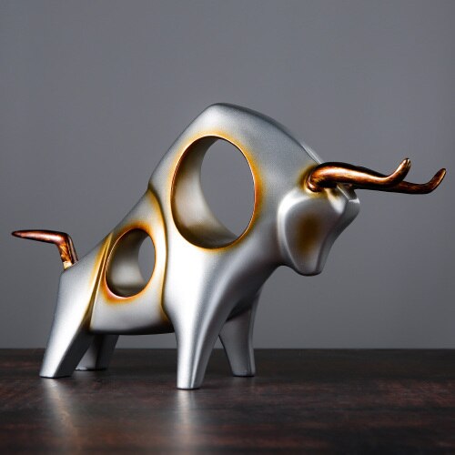 Nordic Style Bull Sculpture Home Decor