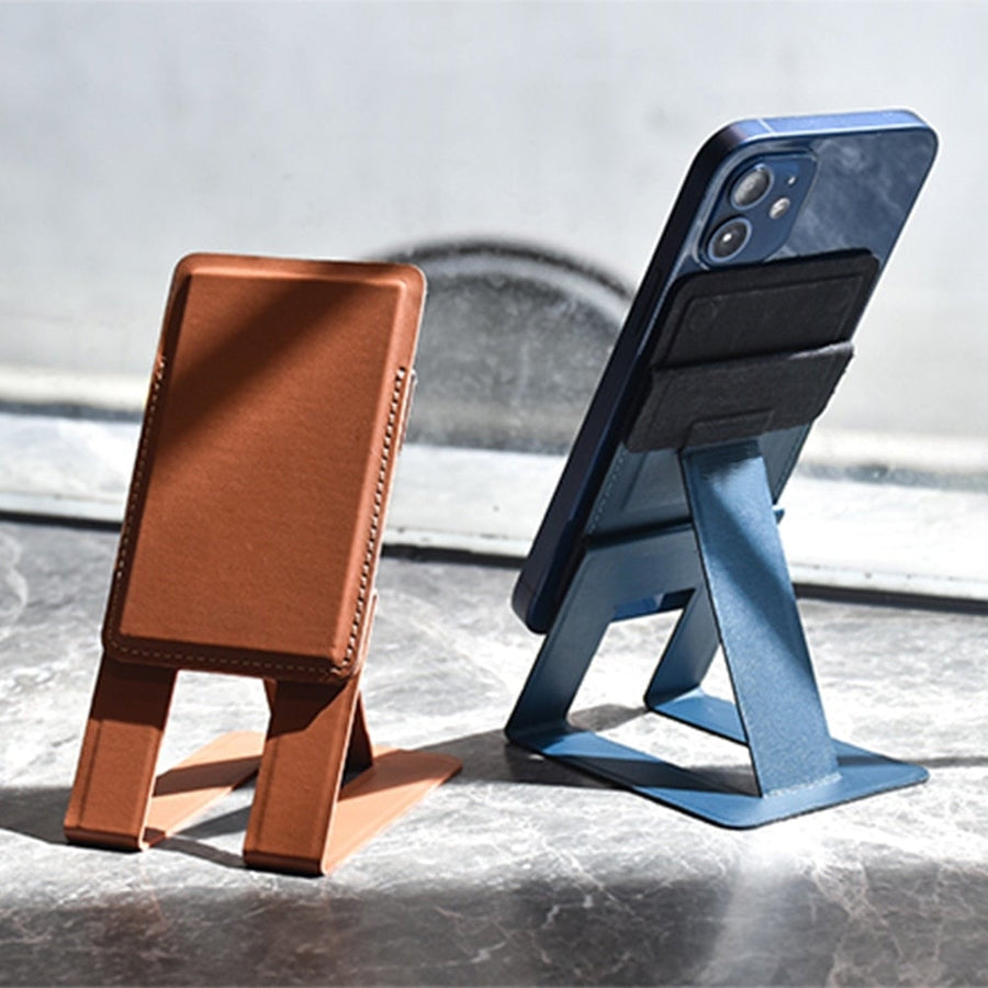 Magnetic Leather Foldable Wallet Phone Holder - Image 0