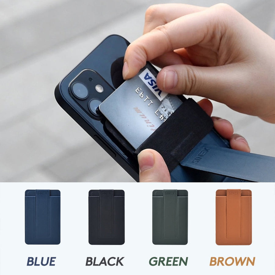 Magnetic Leather Foldable Wallet Phone Holder - Image 1