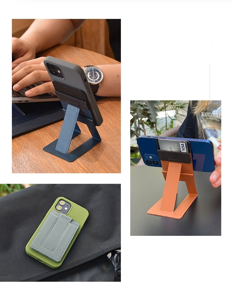 Magnetic Leather Foldable Wallet Phone Holder - Image 10
