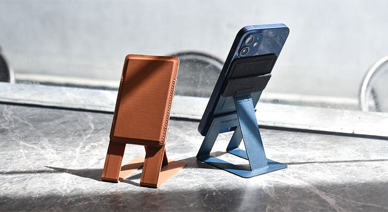 Magnetic Leather Foldable Wallet Phone Holder - Image 4