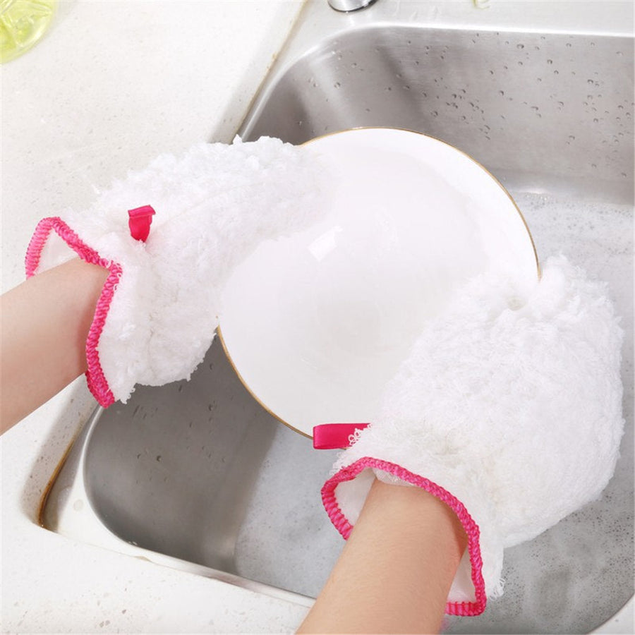 Reusable Waterproof Fiber Dishwashing Gloves - Image 1