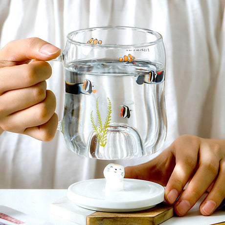 Cartoon Cat Transparent Floating Mug - Image 0