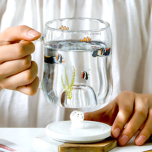 Cartoon Cat Transparent Floating Mug - Image 0