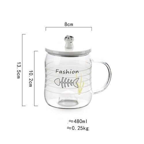 Cartoon Cat Transparent Floating Mug