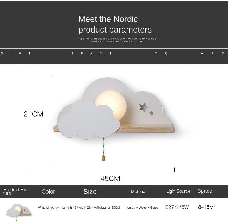 Nordic Kids Cloud Sky LED Wall Lamp - Image 5