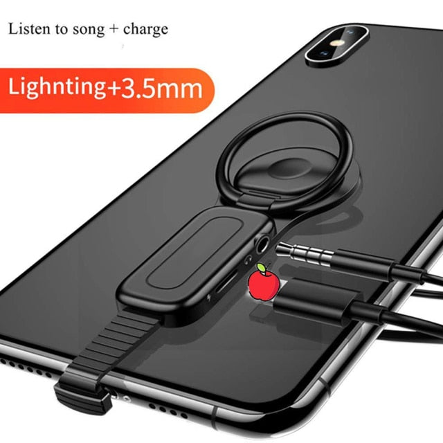 Ring Holder 2 in 1 For iPhone Aux Cable Converter · Mavigadget