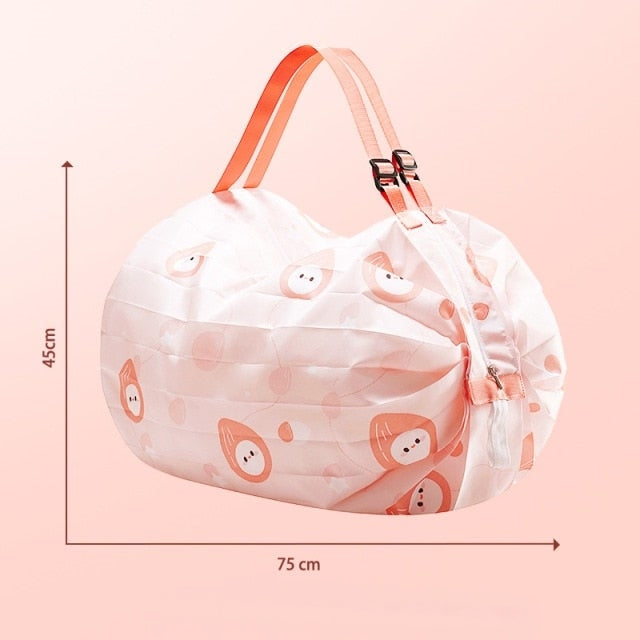 Foldable Colorful Flower Reusable Shopping Bag - Image 9