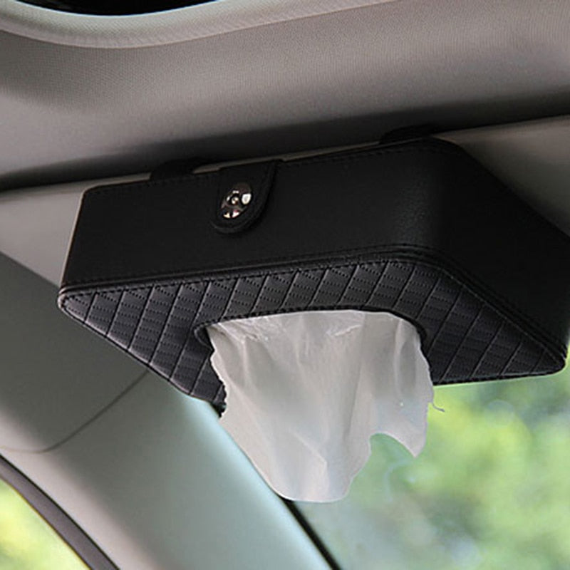 Luxury Leather Hanging Car Tissue Box - Image 0
