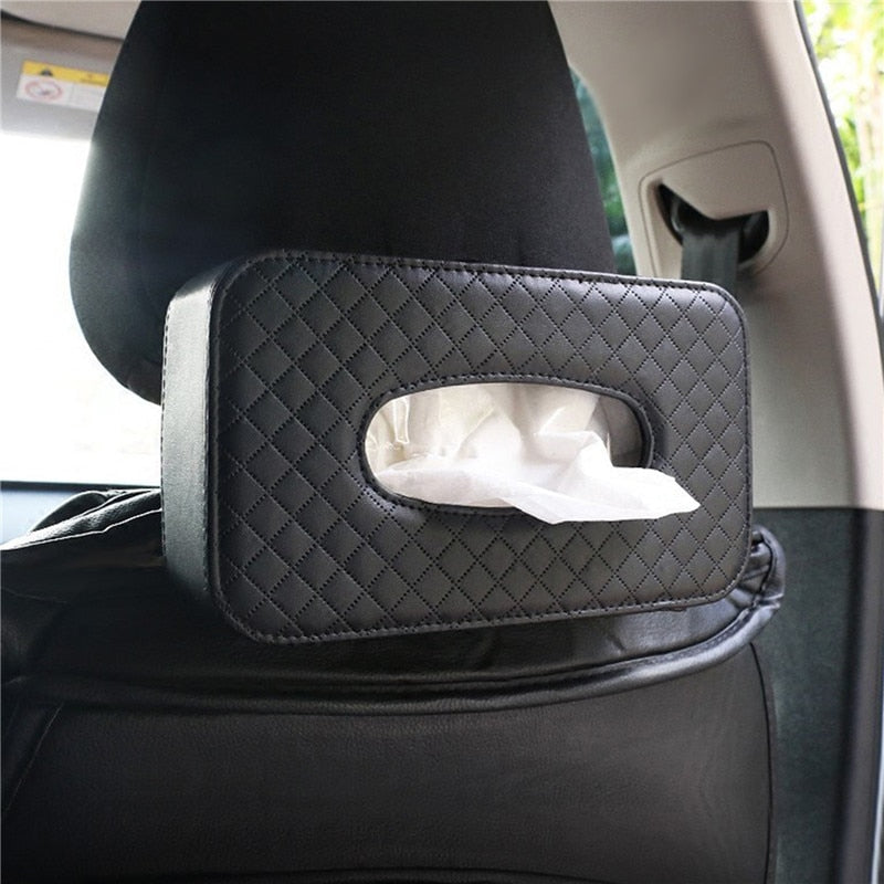 Luxury Leather Hanging Car Tissue Box - Image 3