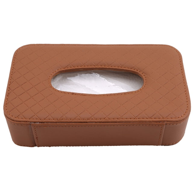 Luxury Leather Hanging Car Tissue Box - Image 8