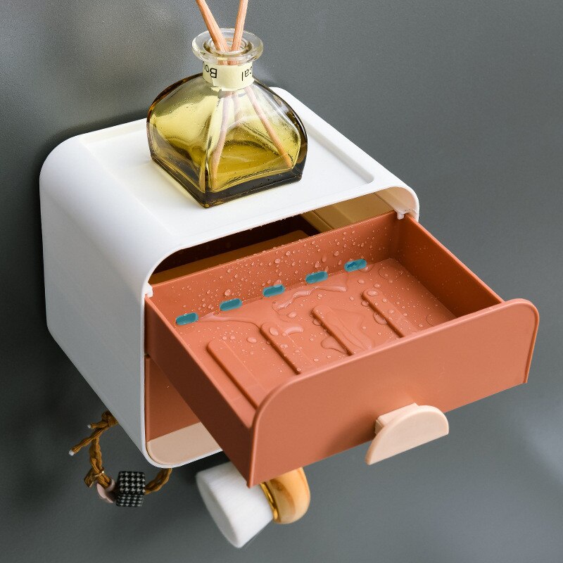 Drill-Free Wall Mounted Soap Box Container