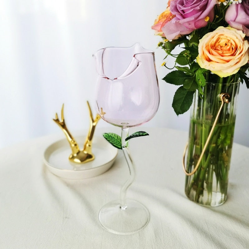 Rose Shape Elegant Wine Glass - Image 0