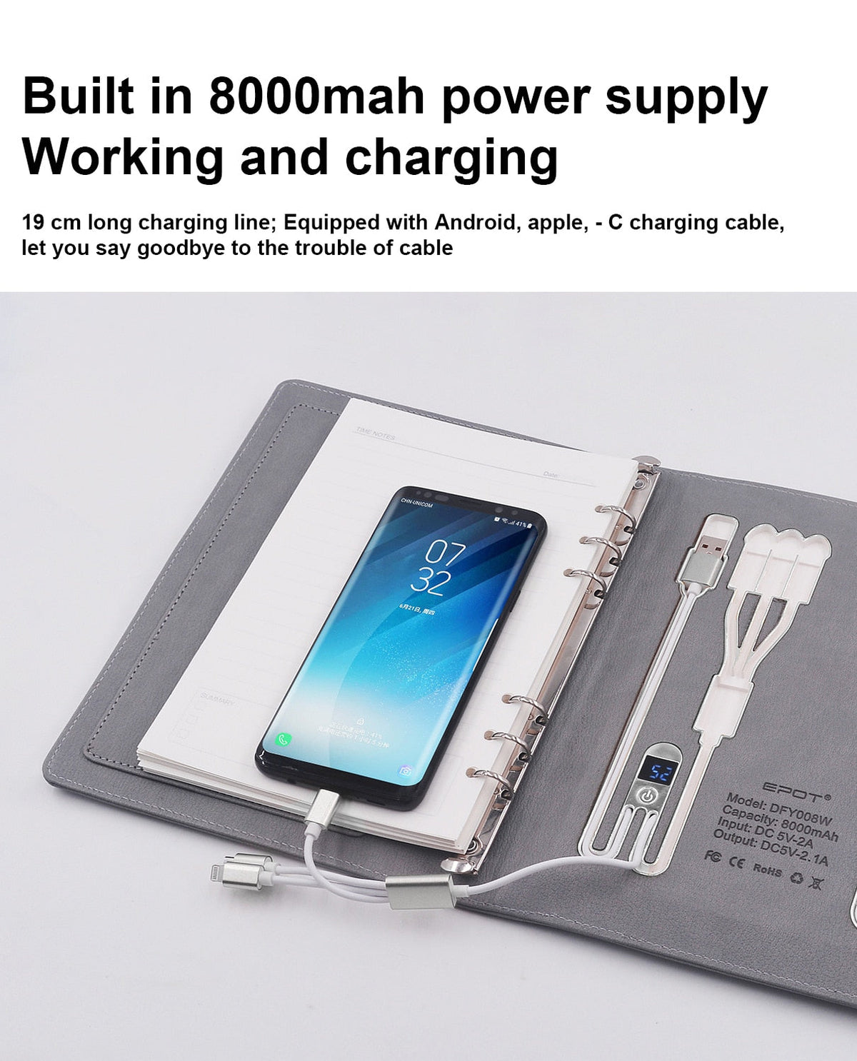 Business Class Power Bank Light Charging Notebook