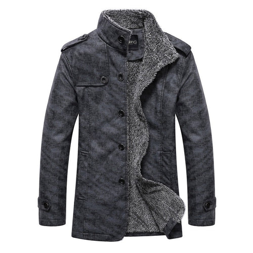 Windbreaker Leather Long Coats Jacket for Men - Image 0
