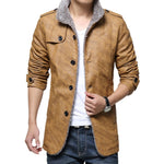 Windbreaker Leather Long Coats Jacket for Men