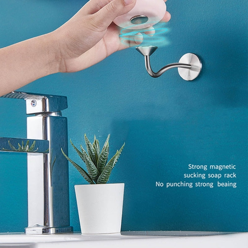 Wall-Mounted  Magnetic Soap Holder Rack - Image 3