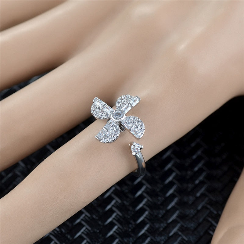 Elegant Sunflower Sunshine Rotating Ring