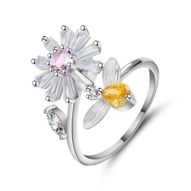 Elegant Sunflower Sunshine Rotating Ring - Image 5