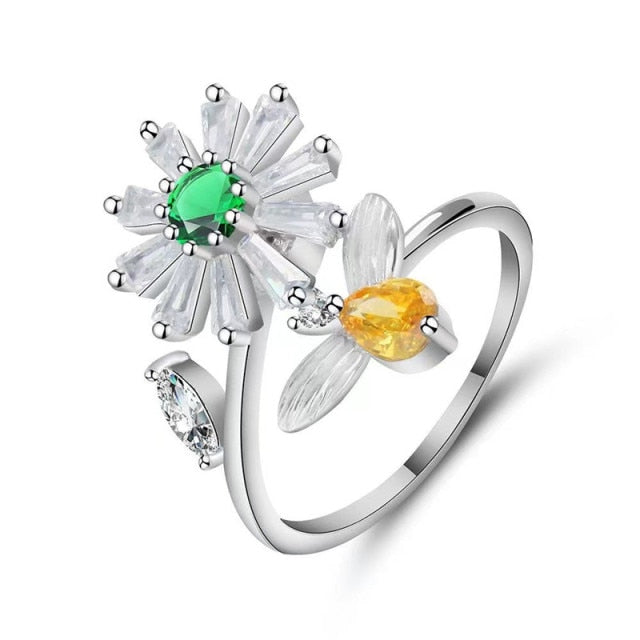 Elegant Sunflower Sunshine Rotating Ring - Image 9
