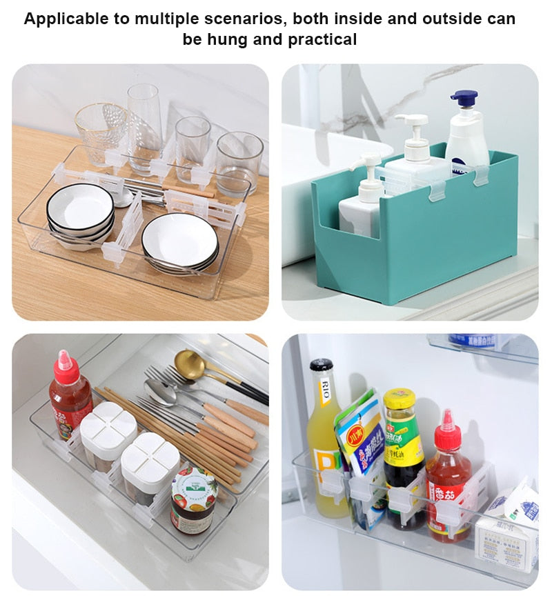 4pcs Retractable Refrigerator Shelf Organizer Divider - Image 1
