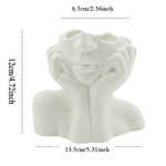 Ceramic AbstractHuman Face Flower Vase