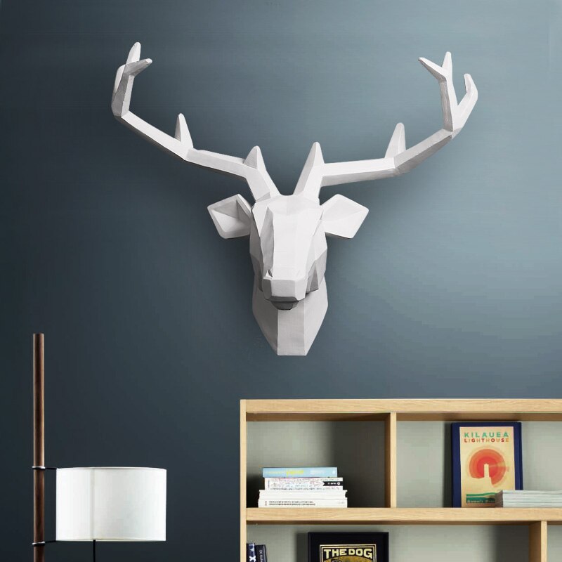 Nordic Style Resin Animal Heads Home Wall Decor - Image 0