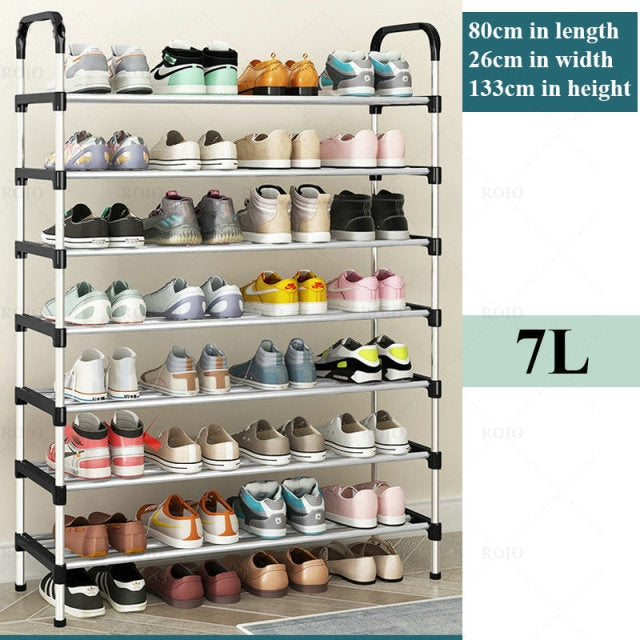 Adjustable 30 Pair Shoe Rack Space Saving Storage Organizer