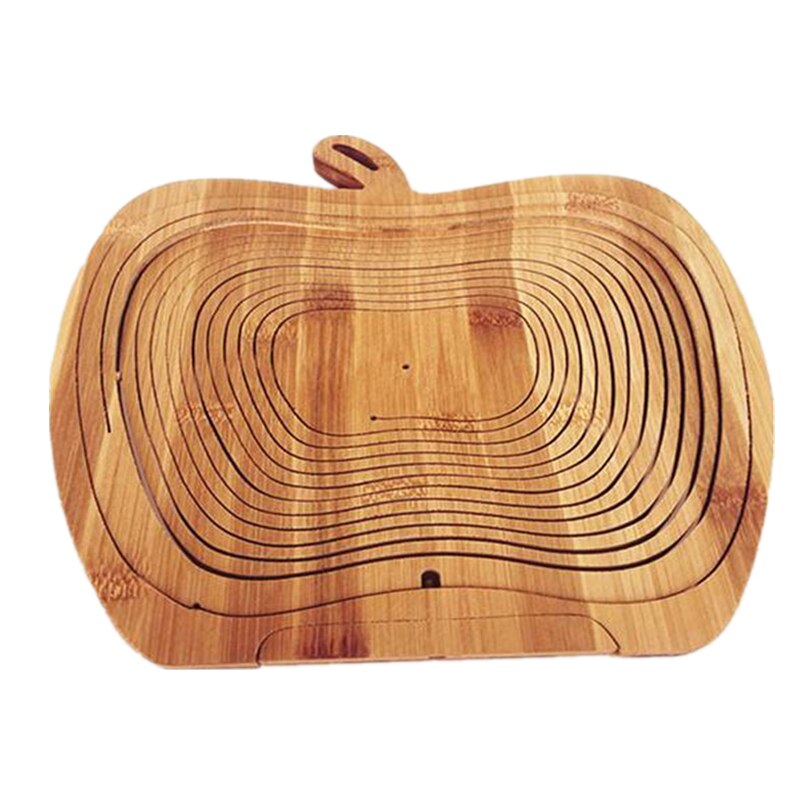 Foldable All-Natural Wooden Fruit Bowl