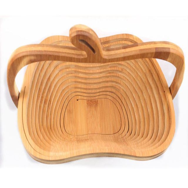 Foldable All-Natural Wooden Fruit Bowl - Image 3