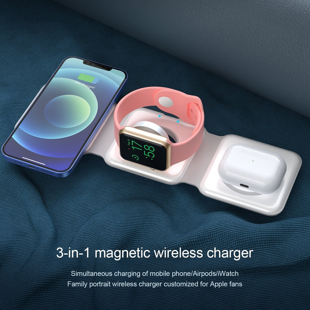 3in1 Foldable Wireless Charging Pad