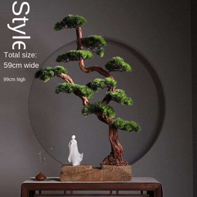 Chinese Zen Root Carving Landscape Home Decor