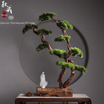 Chinese Zen Root Carving Landscape Home Decor