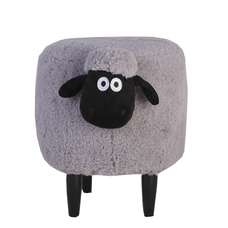 Fluffy Sheep Ottoman Organizer with Storage