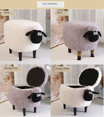 Fluffy Sheep Ottoman Organizer with Storage