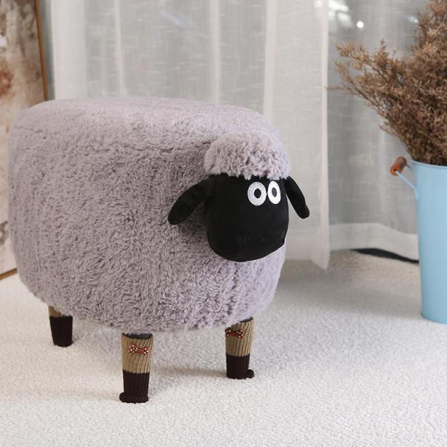 Fluffy Sheep Ottoman Organizer with Storage